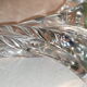 Vintage pressed molded glass lamp foot