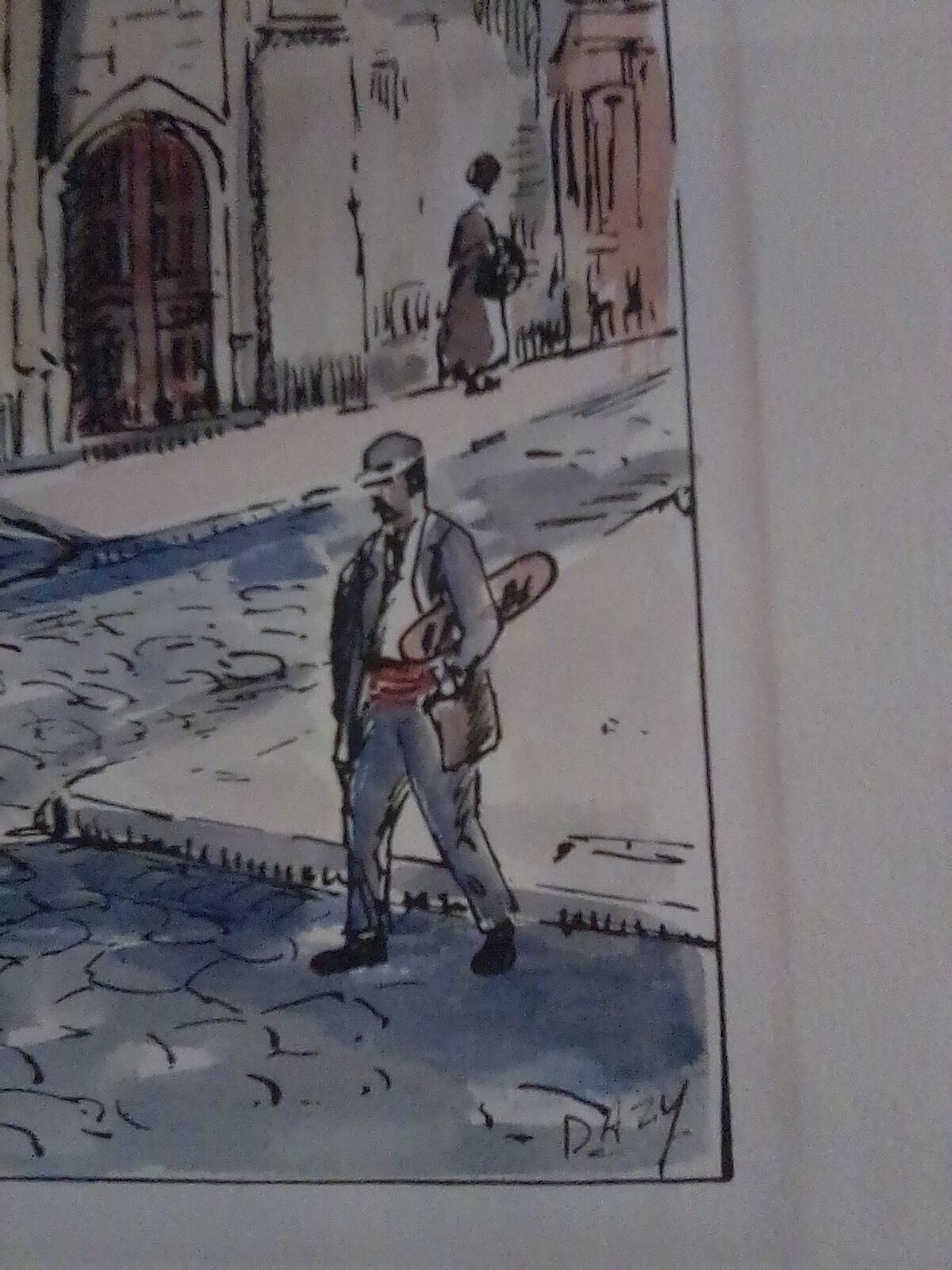 Watercolour drawing of Old Paris, ' Hôtel des Sens '