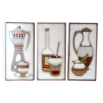 3 italian vintage wall tiles