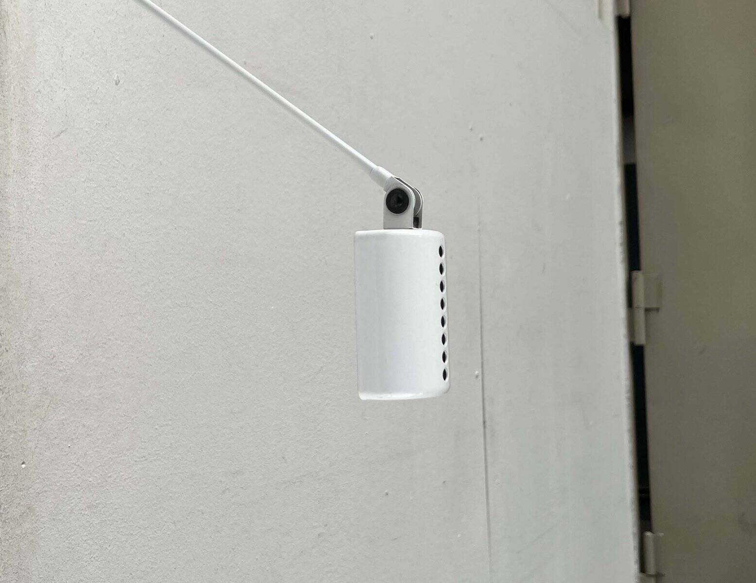 Classic white wall lamp Daphinette Italian vintage by Tommaso Cimini for Lumina, 1980s.