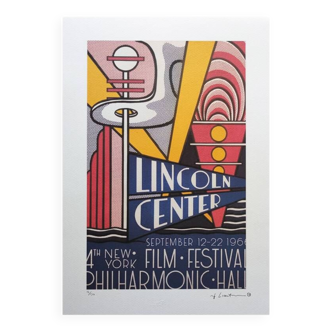 1980s Original Stunning Roy Lichtenstein "Lincoln Center" Limited Edition Lithograph