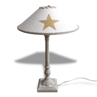 Shabby white patina lamp foot