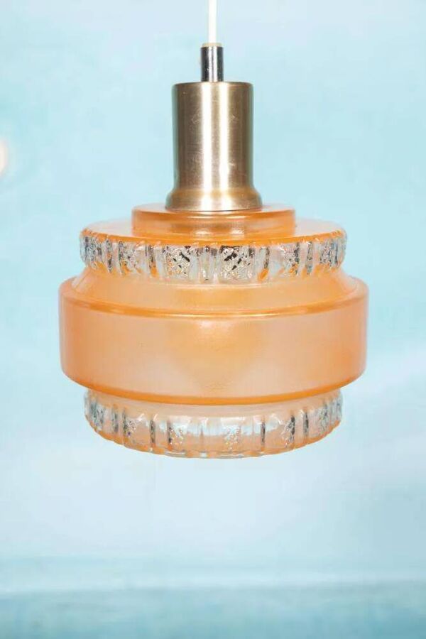 Suspension en verre vintage années 60, suspension en verre scandinave