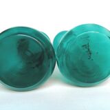 Paire de vases tronconiques 1900 en verre bleu