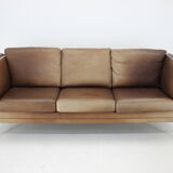 1960s Georg Thams Leather 3-Seather Sofa