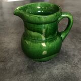 Pichet in vintage in terre cuite varnished shades of green