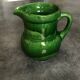 Pichet in vintage in terre cuite varnished shades of green