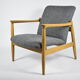 Original restored armchair GFM-64, designer E.Homa, 1960s, grey