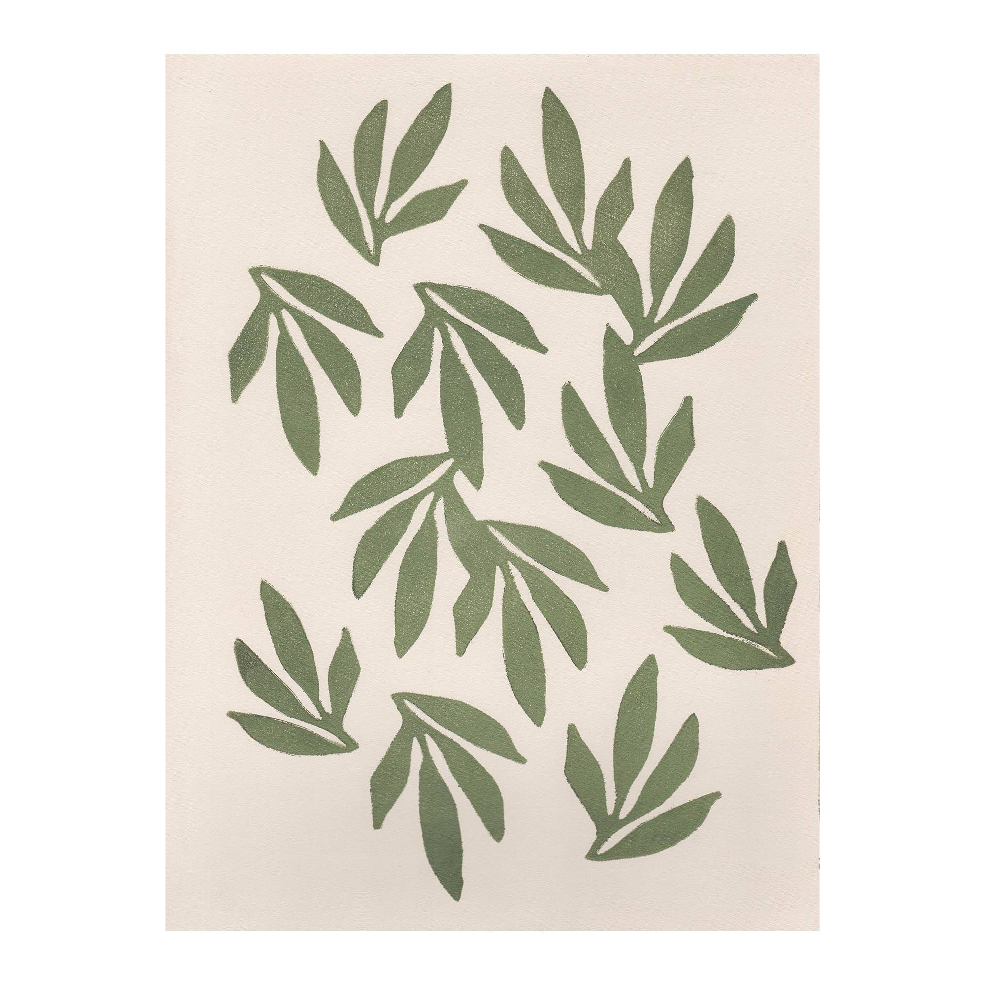 Painting on paper, foliage illustration, painting b205 signed Eawy