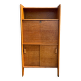 Secrétaire en bois blond 1960