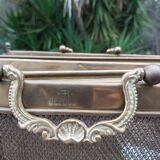 Ancient bronze and brass signed fire pare