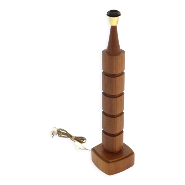 Pied de lampe de table scandinave en teck, Swedese, Suède, 1970