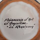 Angoulême earthenware pitcher "Le Renoleau" Moustiers decor