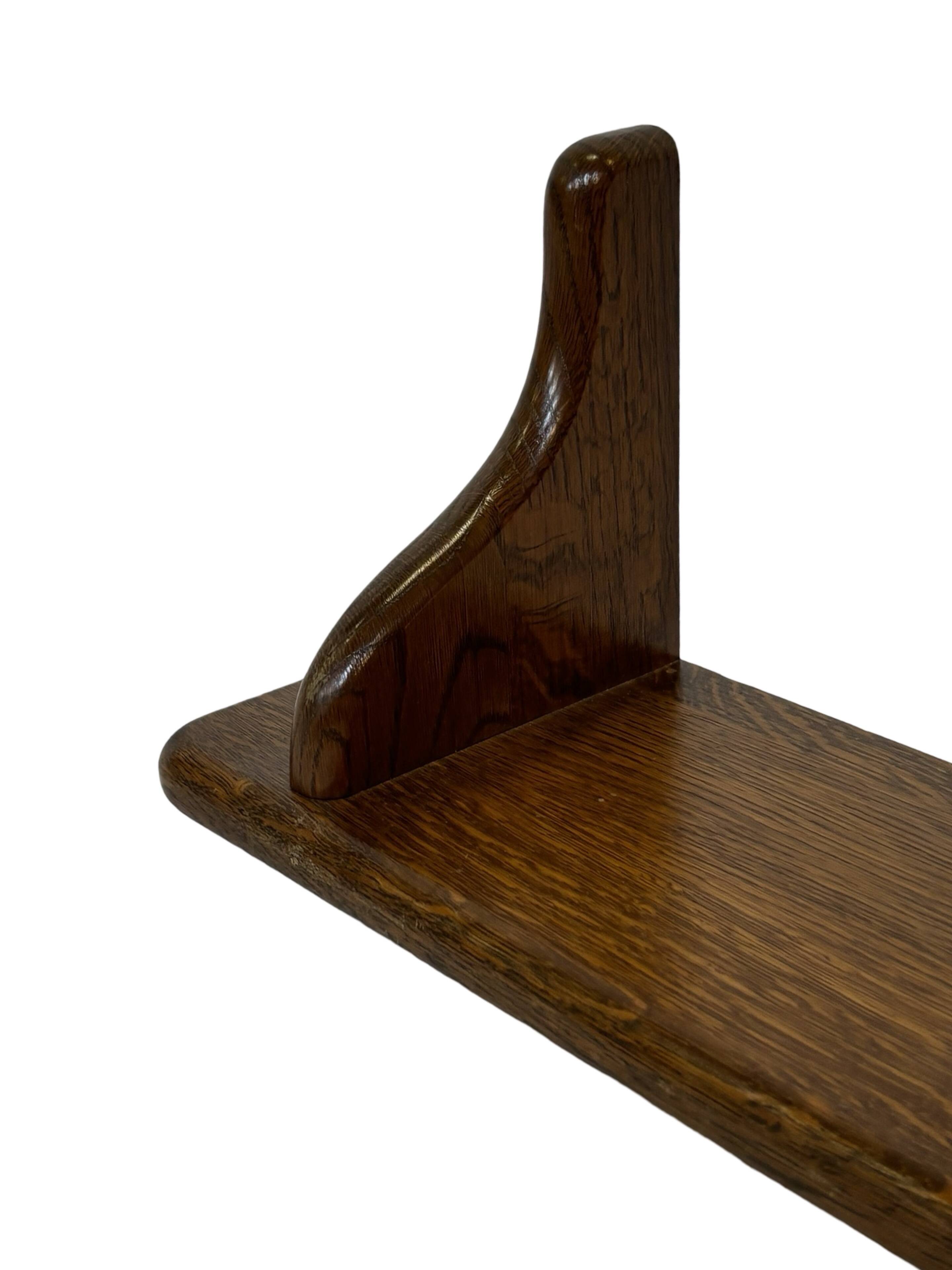 Vintage wall shell rack 1970s wood minimalist design