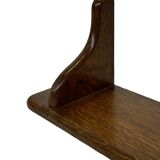 Vintage wall shell rack 1970s wood minimalist design