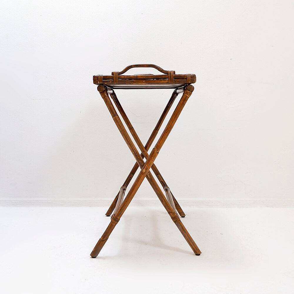 Mid-century colonial style bamboo folding table