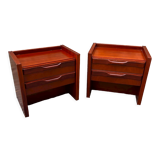 Pair of Scandinavian style bedside tables Gautier furniture with lighting 70s