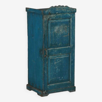 Buffet indien armoire bleu ancien bois teck patine et piece d'origine