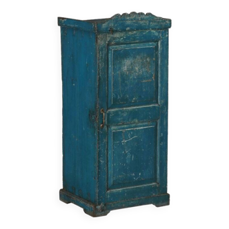 Buffet indien armoire bleu ancien bois teck patine et piece d'origine