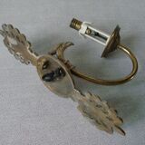 Ancienne applique électrique tête d'aigle rapace en bronze 20 cm luminaire rétro