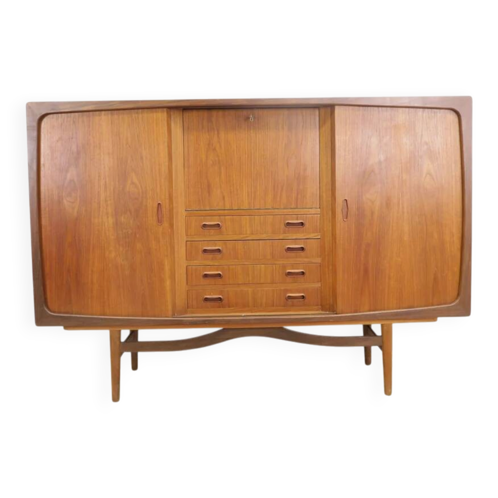 Teak highboard with doors and drawers, 1960s