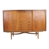Highboard en teck avec portes et tiroirs, années 1960
