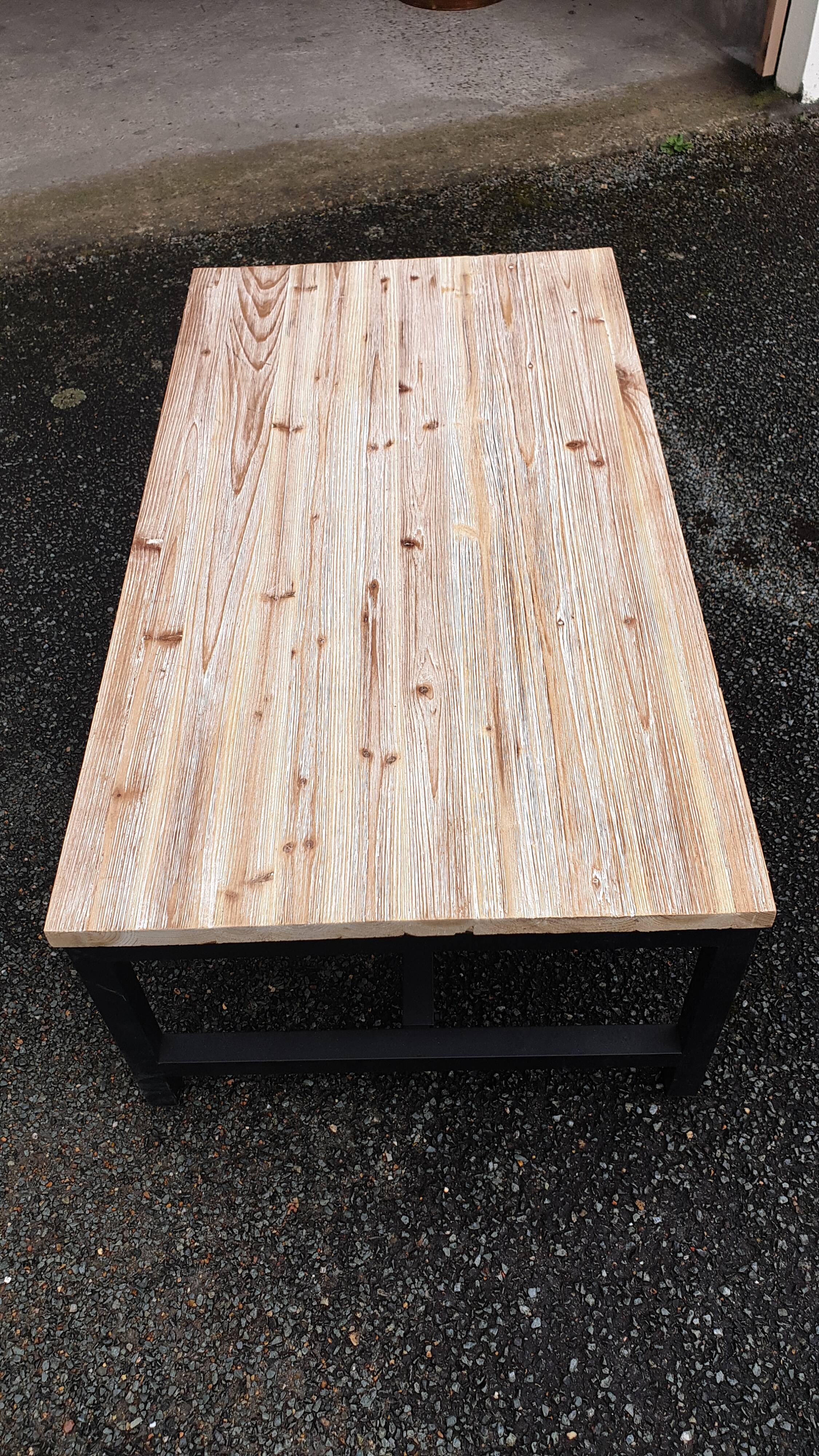 Wood and metal coffee table