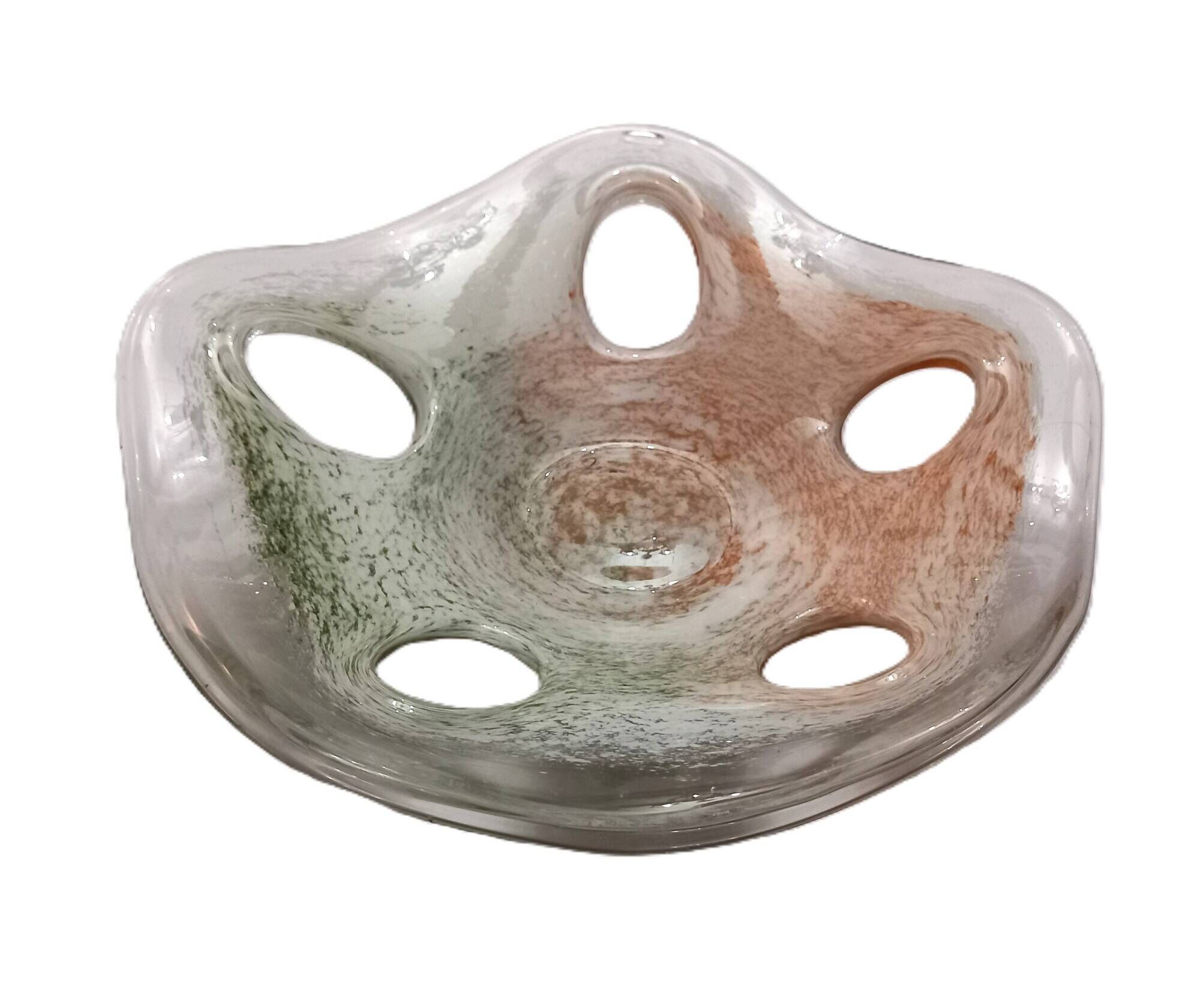 Large handcrafted glass bowl / fruit bowl / centerpiece