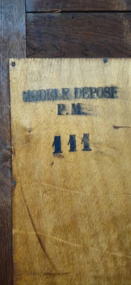 Coat rack - antique oak coat stand - mirror - marble