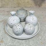 Speckled Stoneware Condiment Set