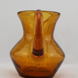 Orange pitcher Biot bubble glass