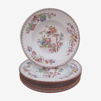 6 assiettes creuses Sarreguemines décor Minton