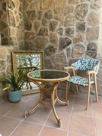 70s style wooden armchair