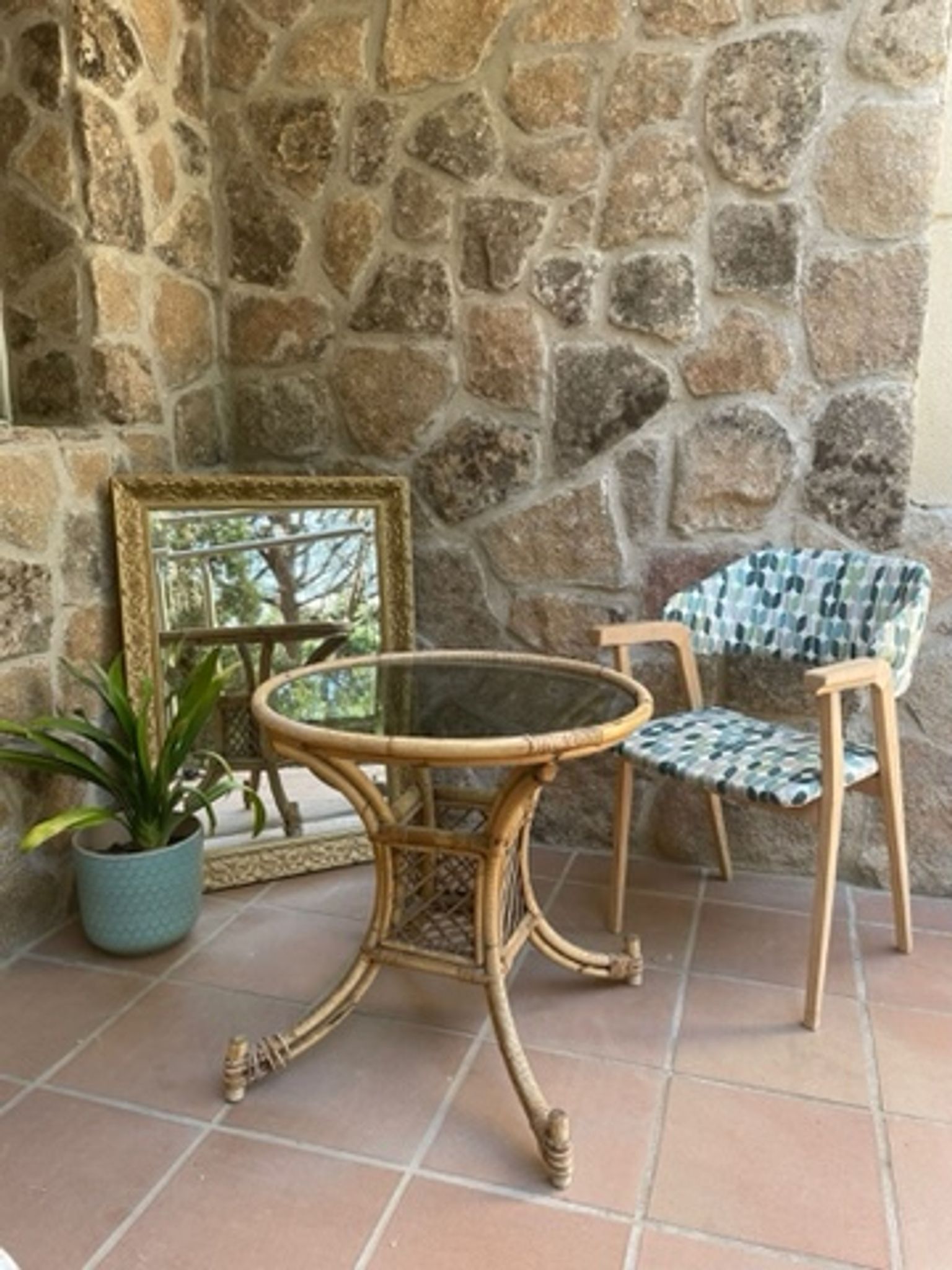 70s style wooden armchair