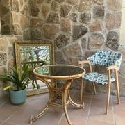 70s style wooden armchair