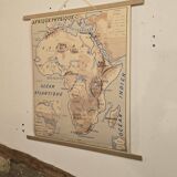Old geography map school map 1960