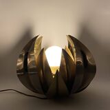 Lampadaire/lampe de table en laiton fleur de lotus, attr. Bottega Gadda, Italie, 1970