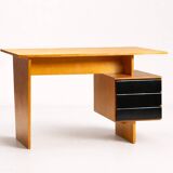 Writing desk by Bohumil Lansman, mid-century, 1950s–1960s, Czechoslovakia, wooden desk.