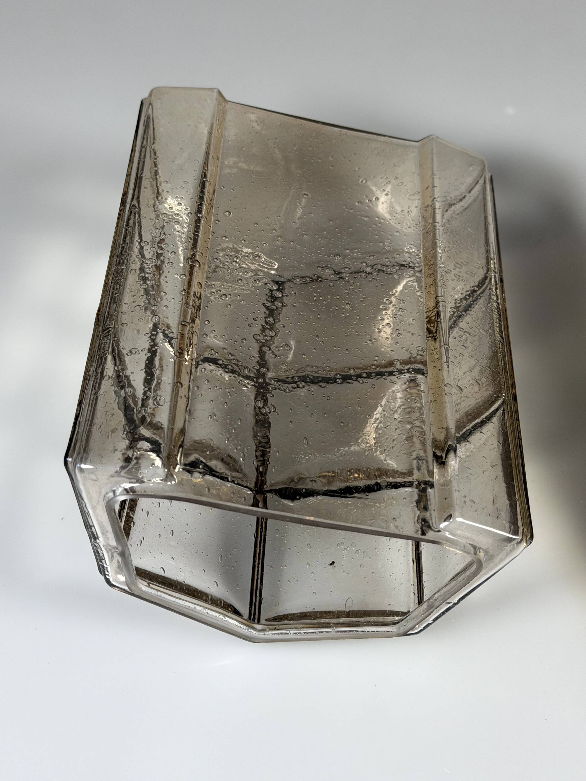 60s 70s Wall Lamp Wall Sconce Glashütte Limburg Germany Glass & Metal
