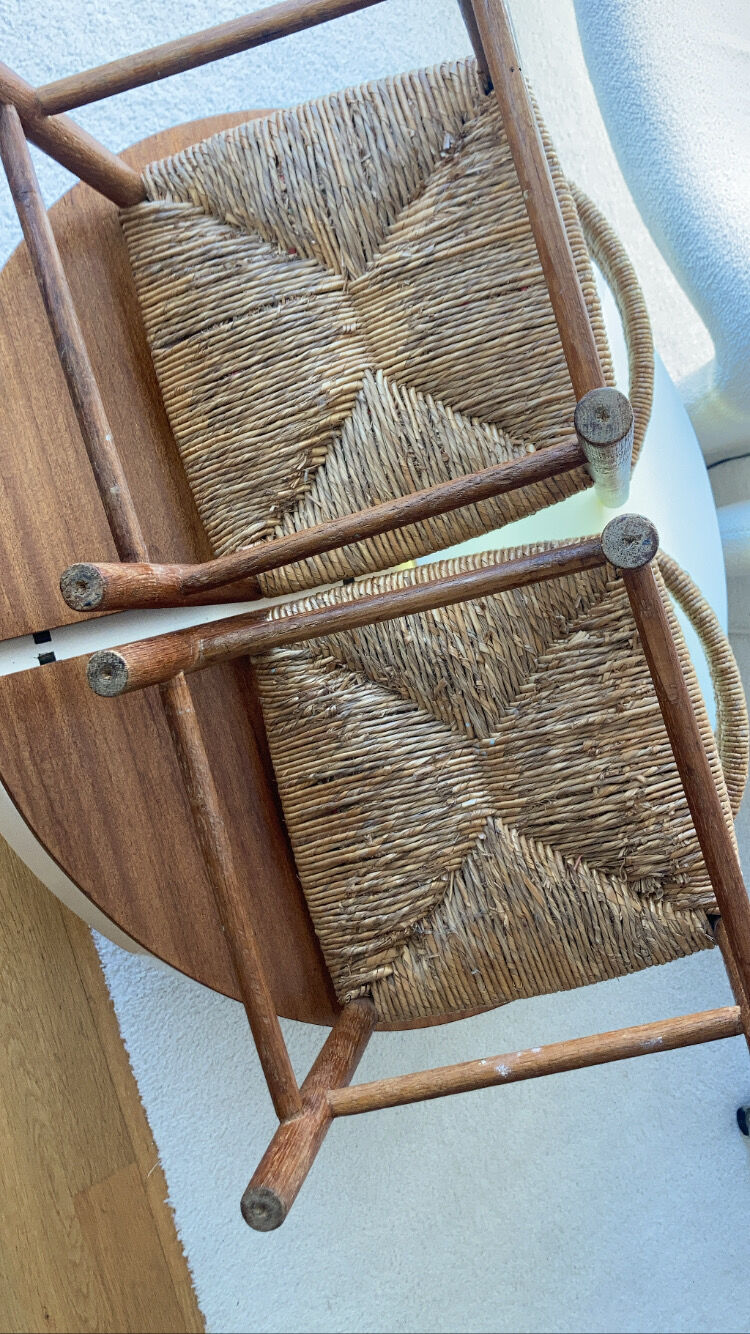 Pair chair child straw design 1950/1960