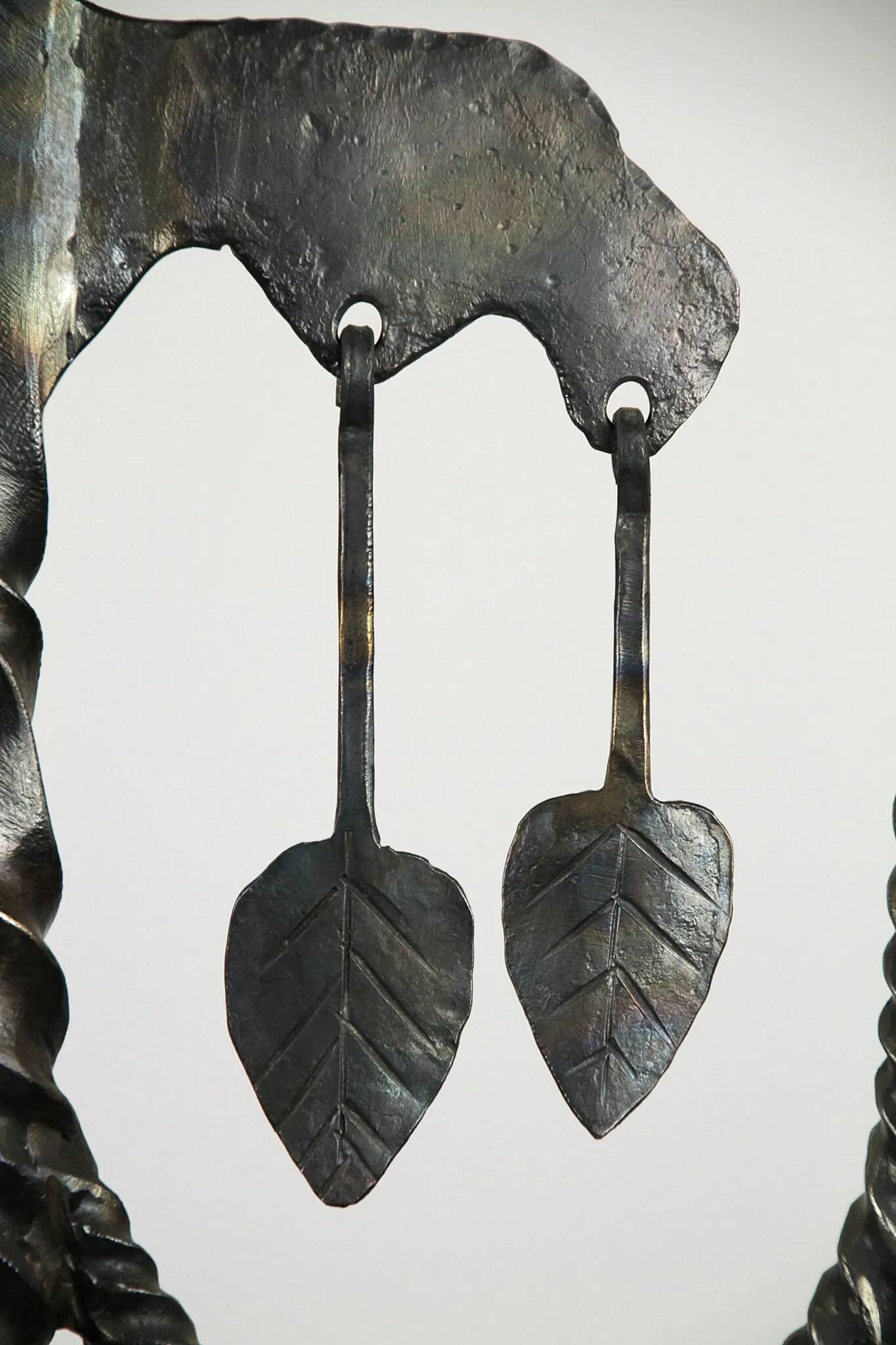 Hand-Forged Wrought Iron Brutalist Candelabra, Scandinavia — circa 1960s/1970s