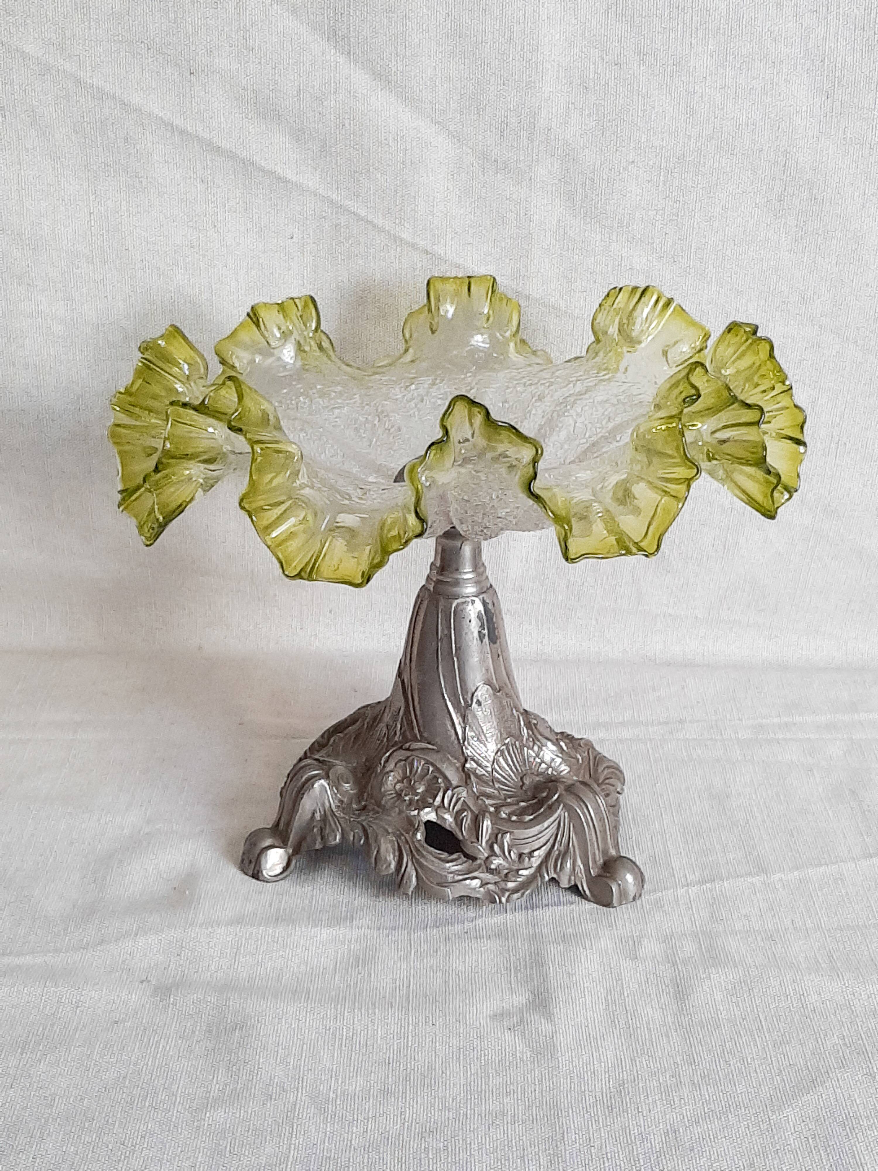Glass bowl and Art Nouveau regulator
