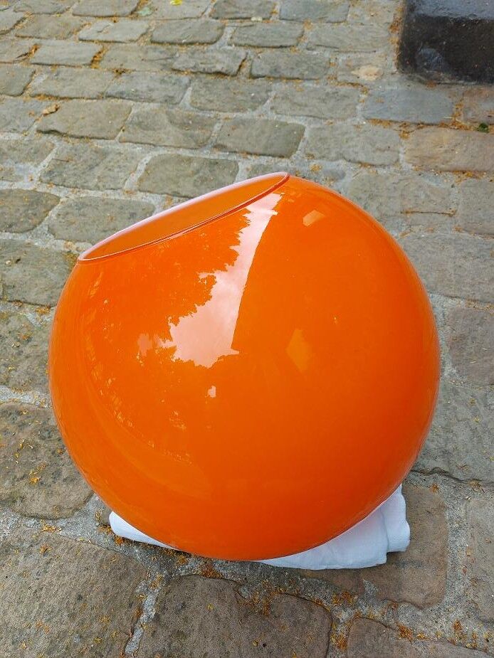 Glass globe hanging lamp 1970