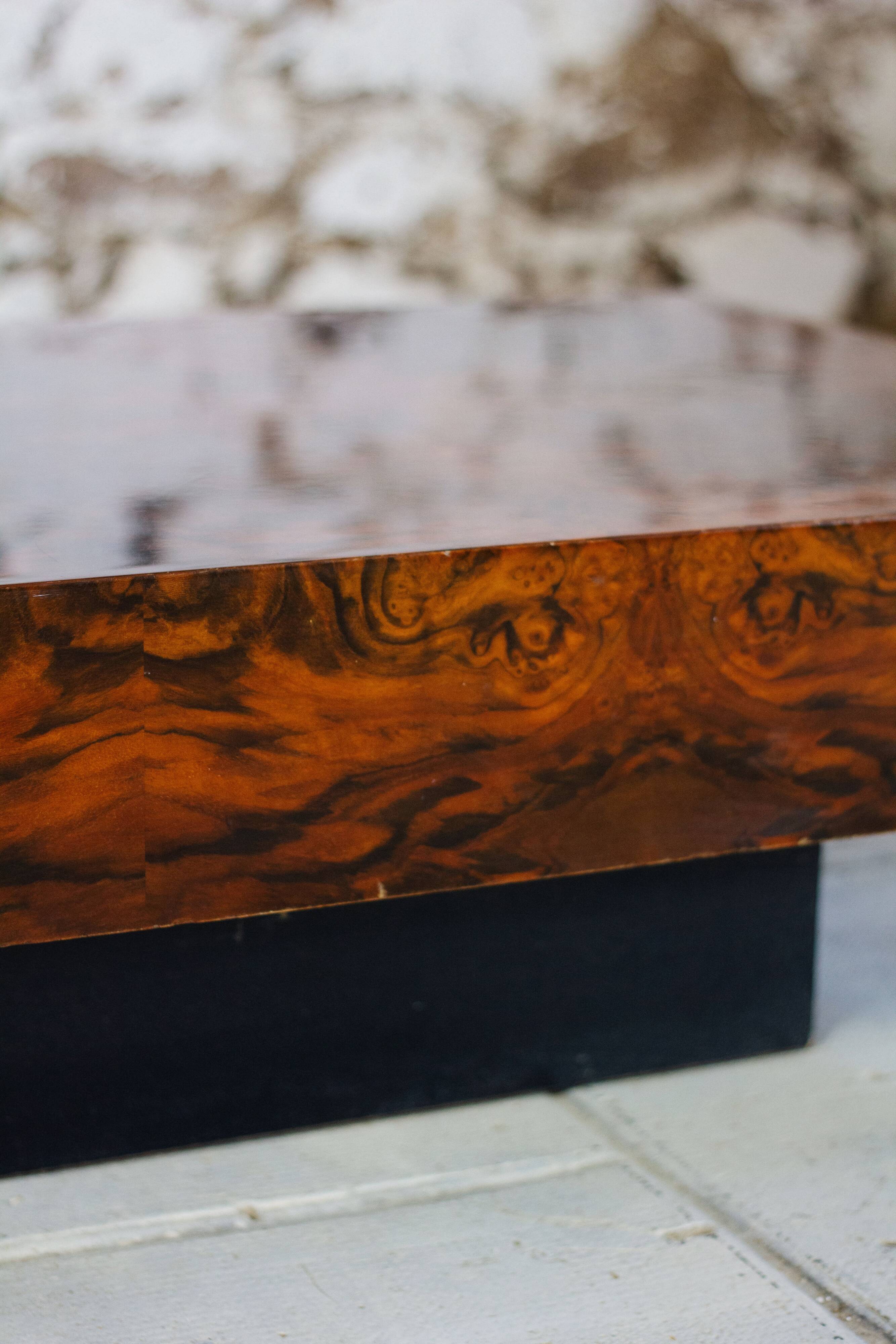 Elm burl coffee table, 1970