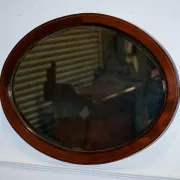 Antique Edwardian Bevelled Oval Wall Mirror, 1910s