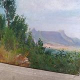 French vintage oil painting on board, signed A. Gillaz