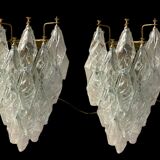 Italian murano glass polygon sconces, set of 2