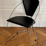 Leather and chrome steel chair - Linda by Arrben