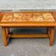 94cm Solid Wood and Tile Farmhouse Coffee Table