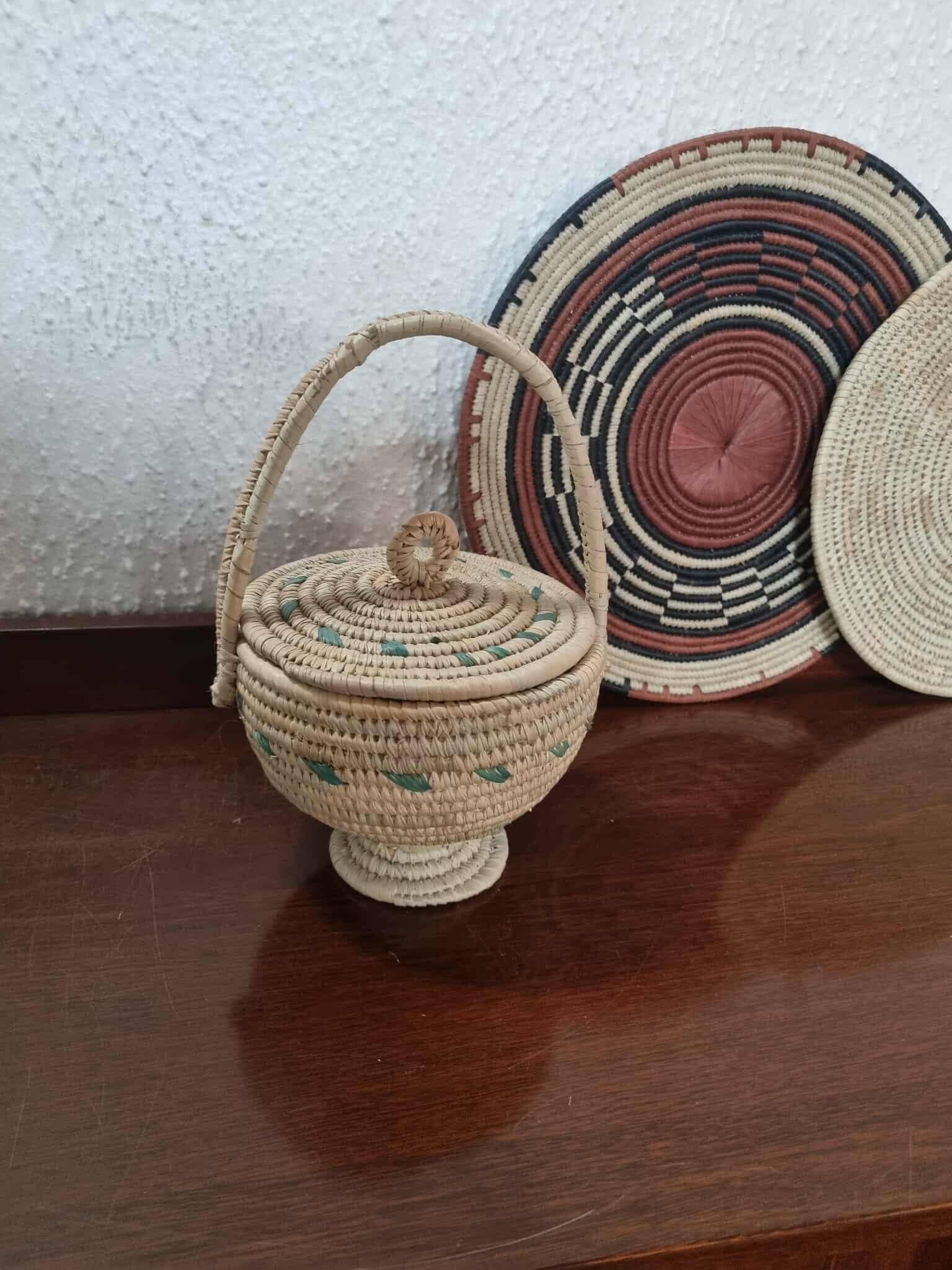 Set of 3 Woven African Baskets – Fulani Mbeedu from Cameroon